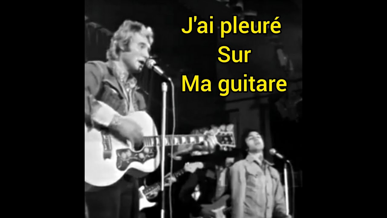 Johnny Hallyday/Michel Mallory  J'ai pleuré sur ma guitare (version live) 1974 (vidéo originale)