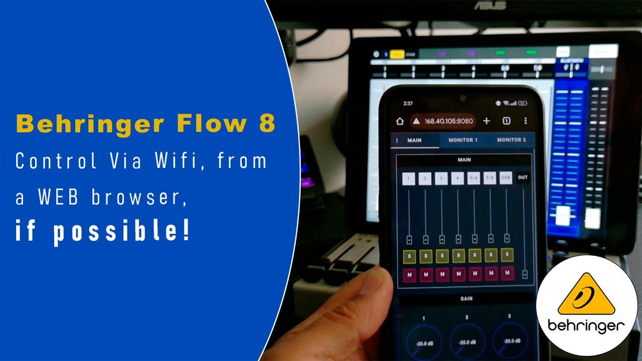 🔥Behringer Flow 8, WIFI управление с мобильного телефона или веб-браузера ПК БЕСПЛАТНО! 🎛️💻📱