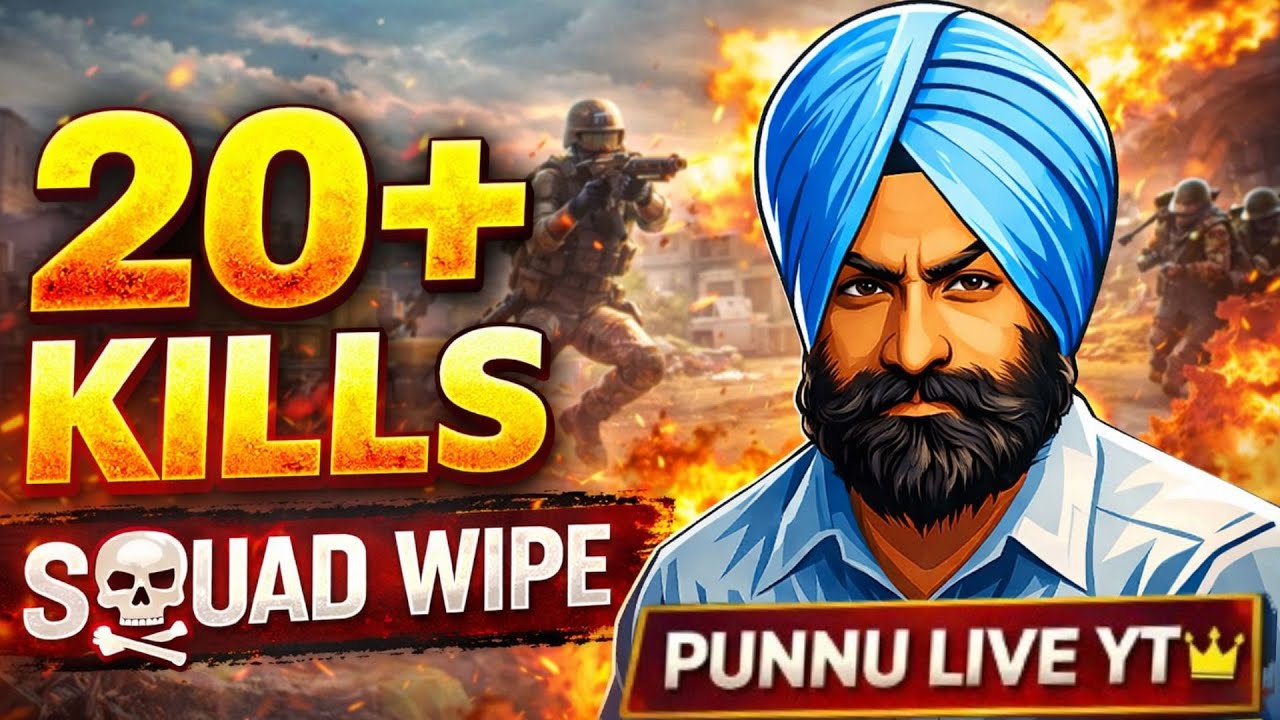 🎮 🔥 PRO BGMI LIVE – 20+ Kill Matches & Squad Wipes | PUNNU LIVE YT