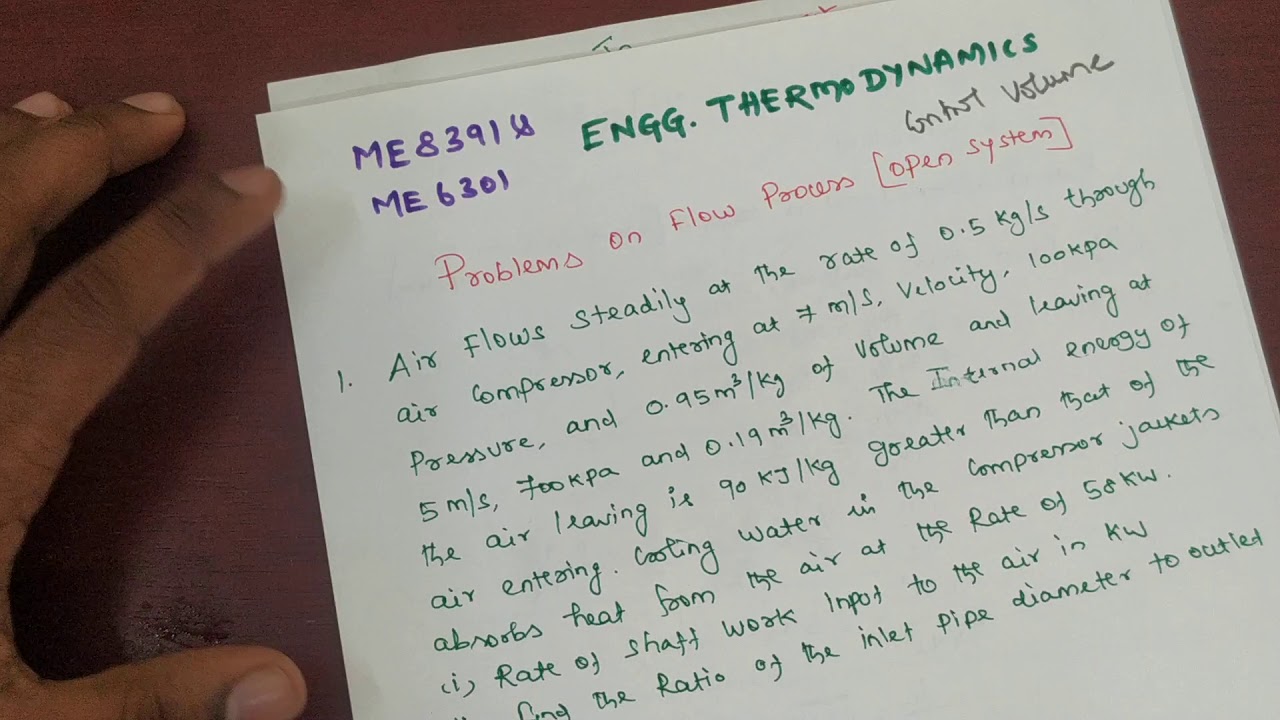 Solving Methods on SFEE Problems  (Open Systems) I GATE I Thermodynamics in Tamil