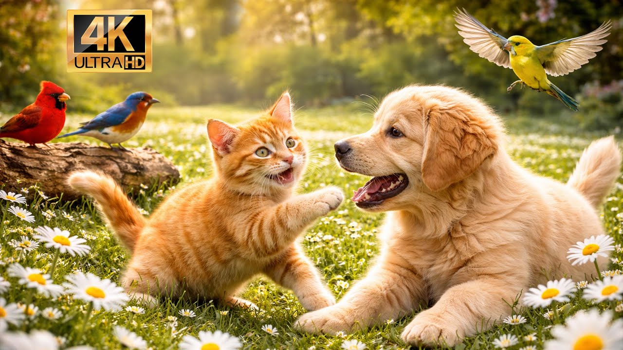 🔥 Pets Can’t Look Away 🐦😺🐶 | Ultimate TV for Cats & Dogs That Instantly Calms & Captivates | 4K HDR