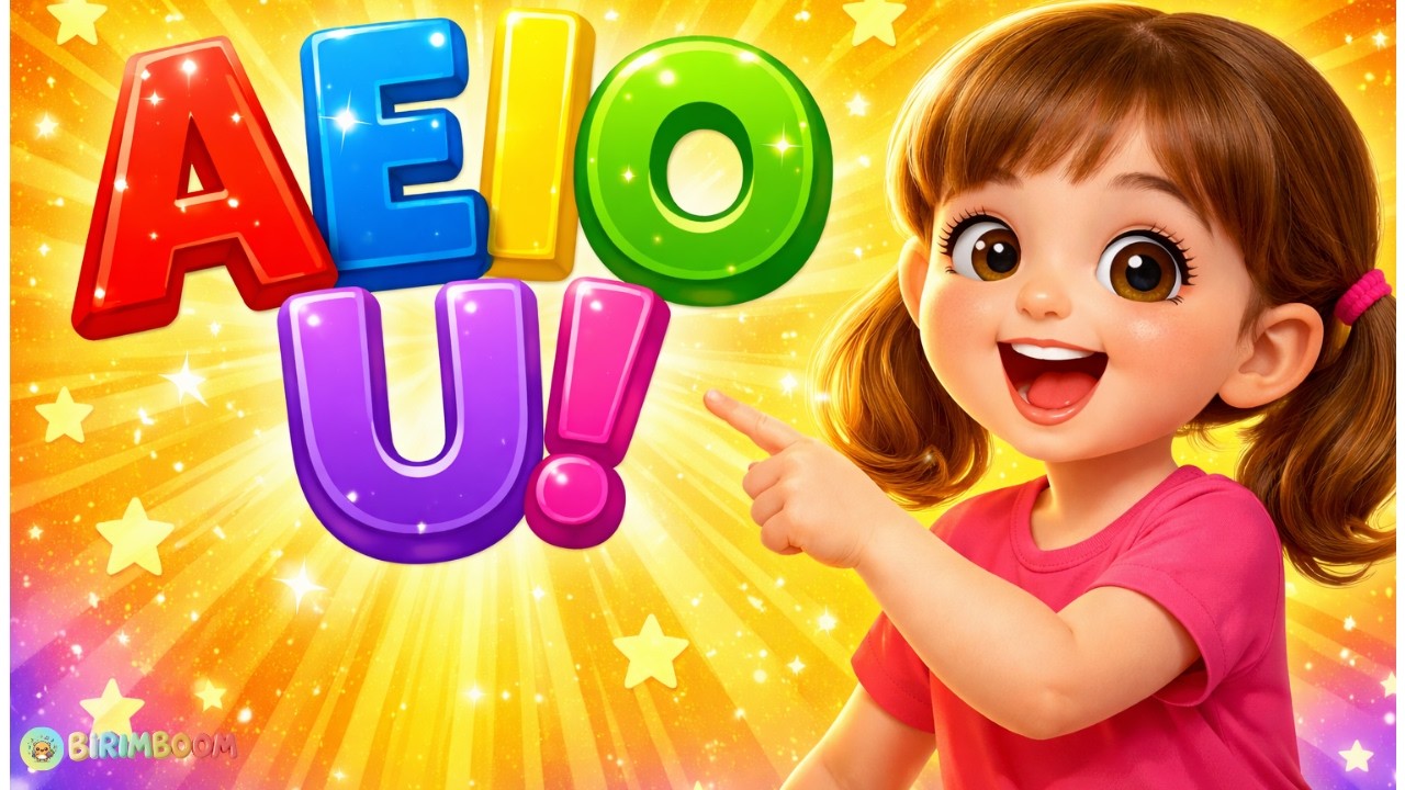 Aprenda as Vogais Cantando! 🎵 A E I O U | Música Infantil Educativa