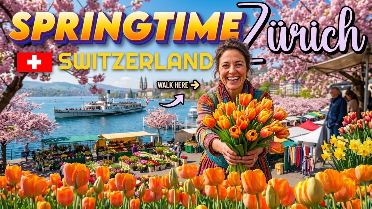 This Swiss Market is Pure Spring Magic: 4K walk in Z&uuml;rich, Switzerland 🇨🇭