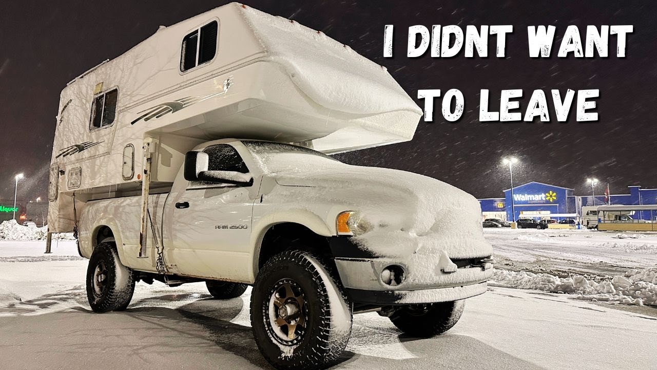 Blizzard In A Truck Camper And Baking Cinnamon Buns At Wal-Mart!