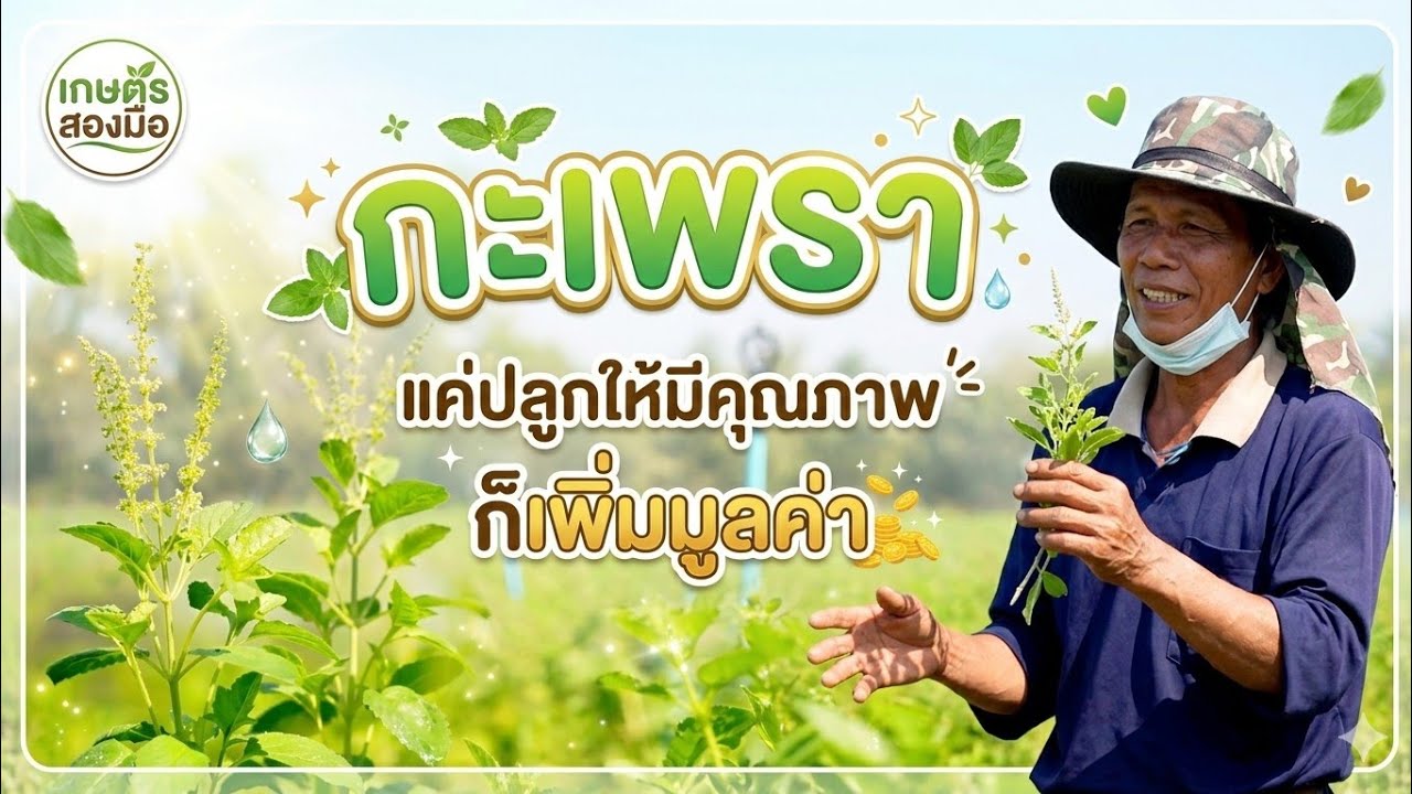 ปลูกกะเพรา ให้มีคุณภาพก็มีรายได้ที่มั่นคง - เกษตรสองมือ