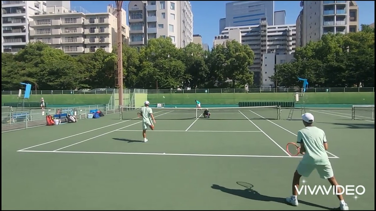 関西ジュニア、テニス。ダブルス一回戦