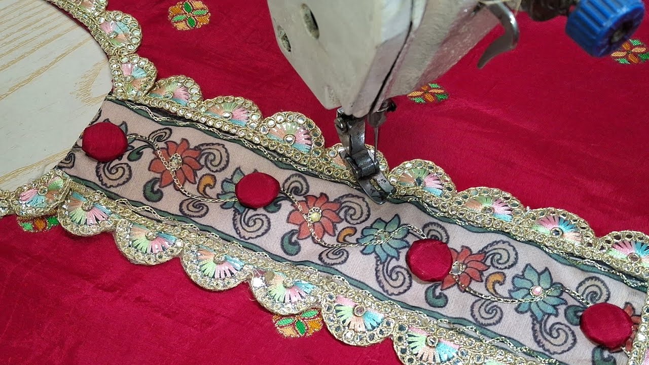 😍Amazing Sewing ideas for beginners neck design with lace bootans/ sewing lovers ♥️ 