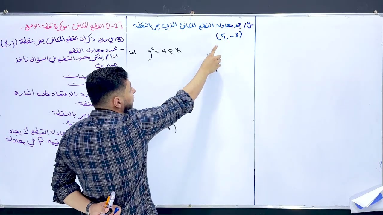 الفصل الثاني / محاضرة 3 / القطع المكافئ مركزه نقطة الاصل