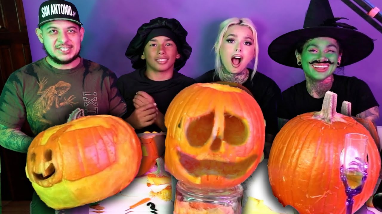 PUMPKIN Carving Contest! w/ Snow, Zhavia, Baby Drew and Yeyo