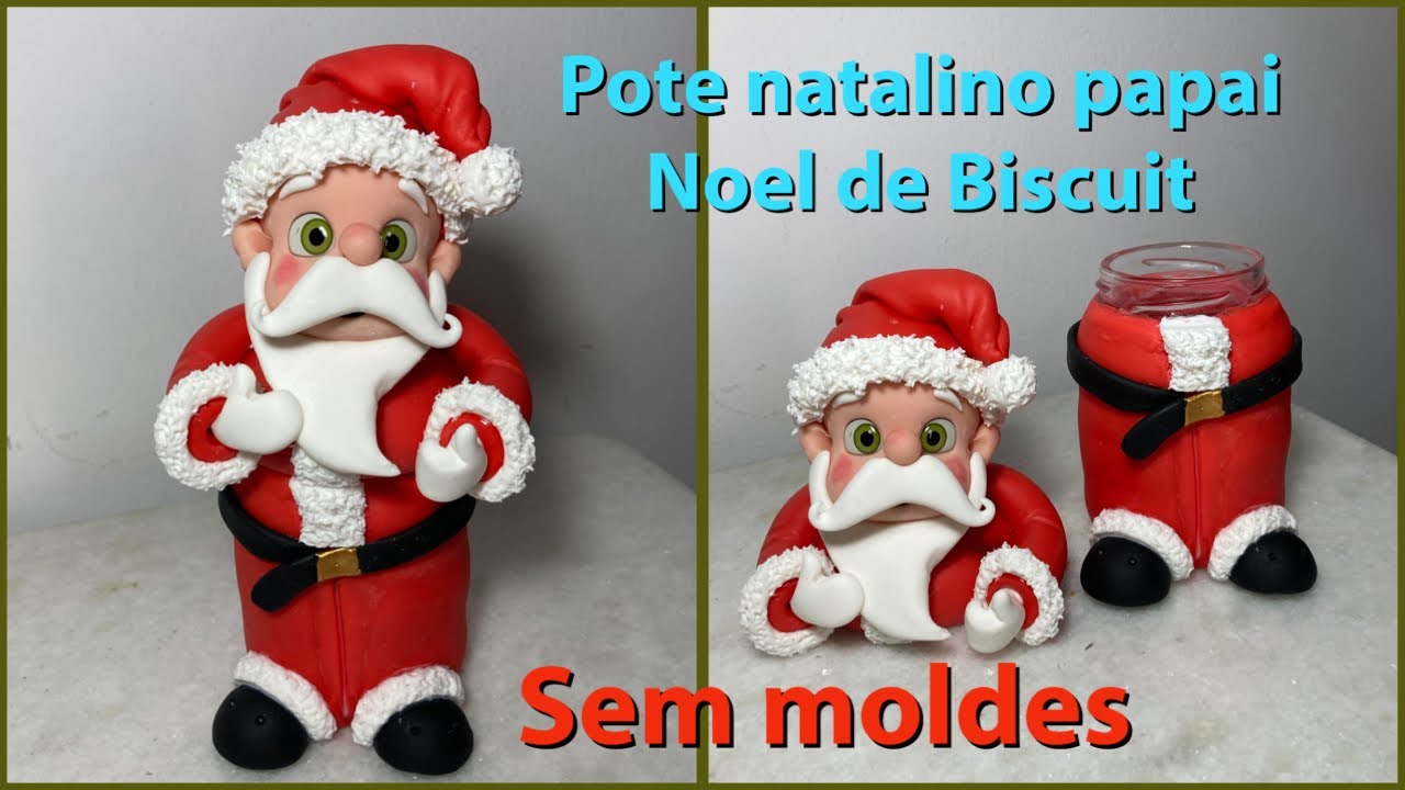 Pote natalino Papai Noel biscuit