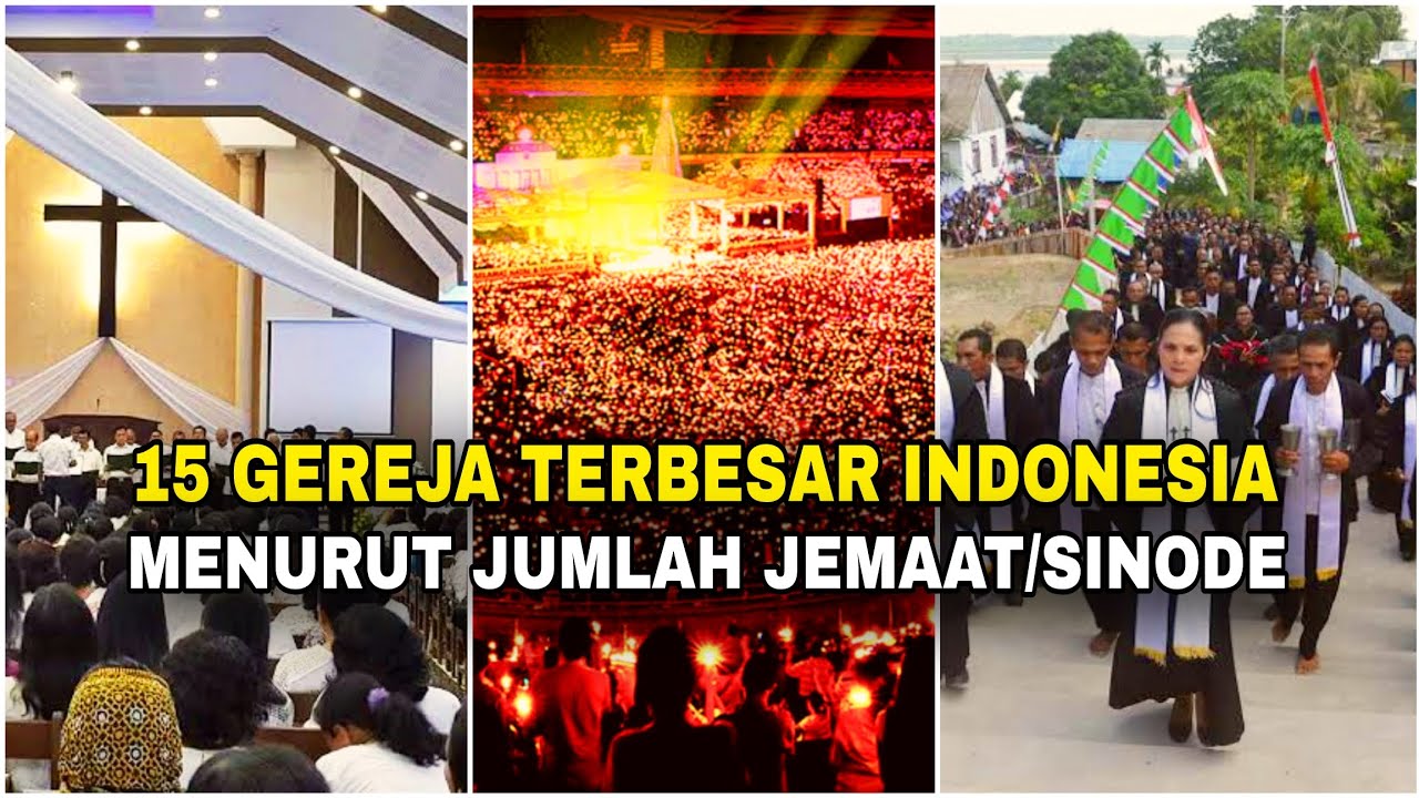 15 GEREJA/SINODE TERBESAR di INDONESIA berdasarkan JUMLAH anggota jemaat/umat‼️