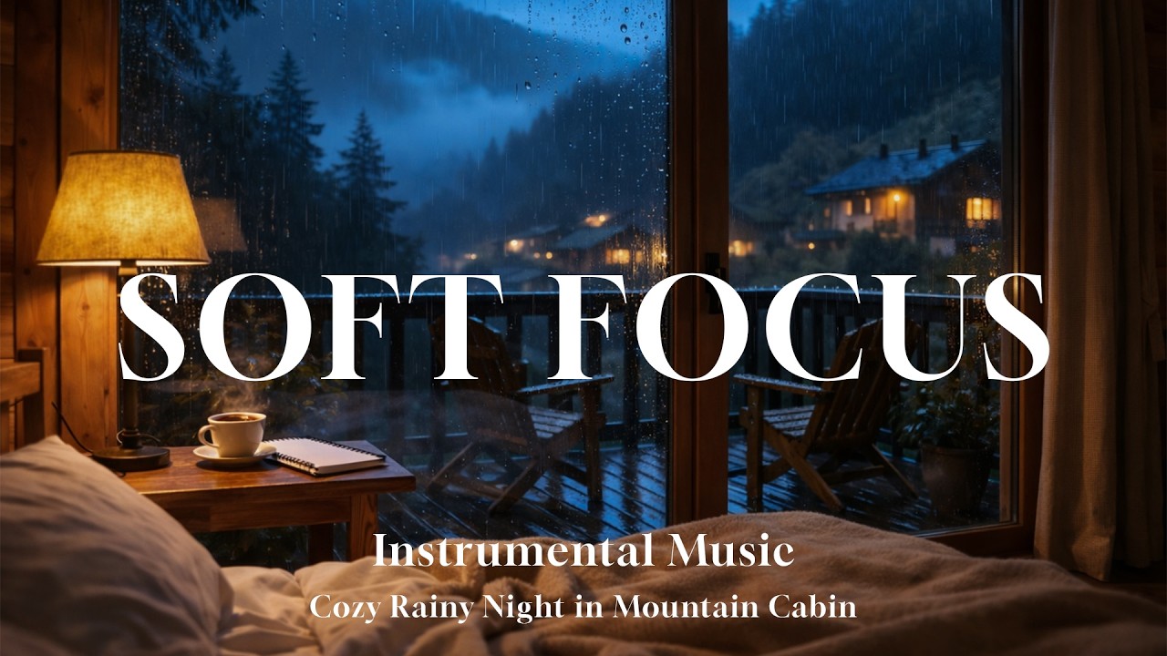 Cozy Rainy Night in Mountain Cabin 🌧️  Relaxing Rain Ambience for Study & Deep Focus