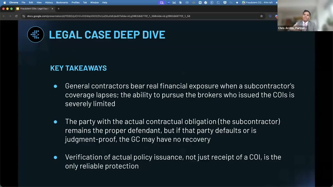 Supplier sent a fake certificate of insurance (COI)? Attorney explains what happens in court