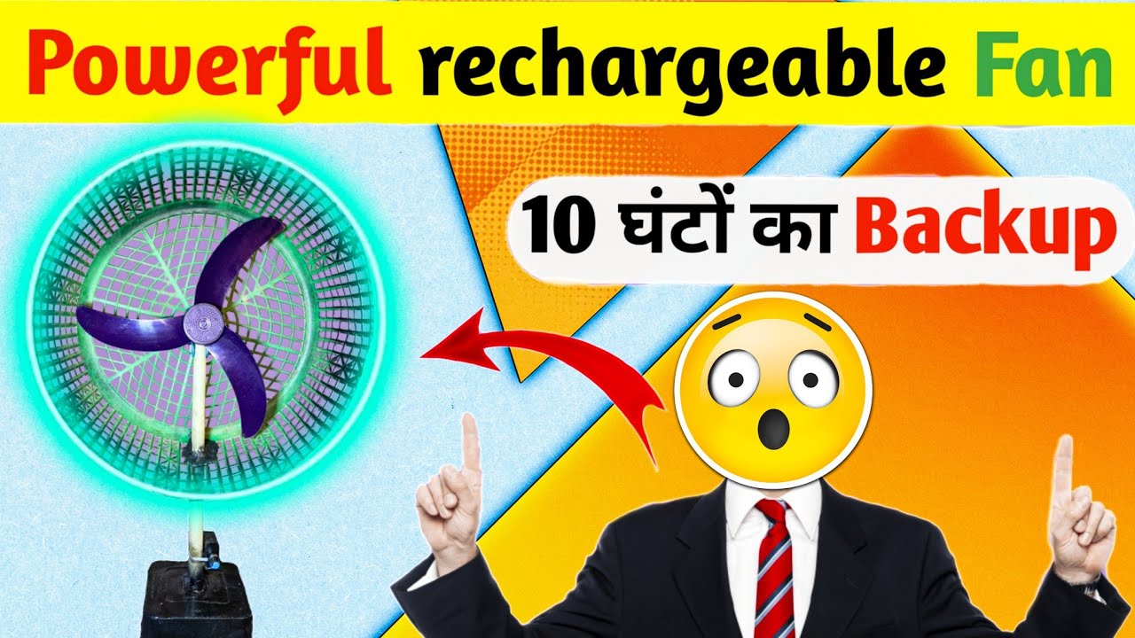 How To Make Rechargeable Powerful Table Fan 🥶 From DC 555 Motor At Home | Science Project 