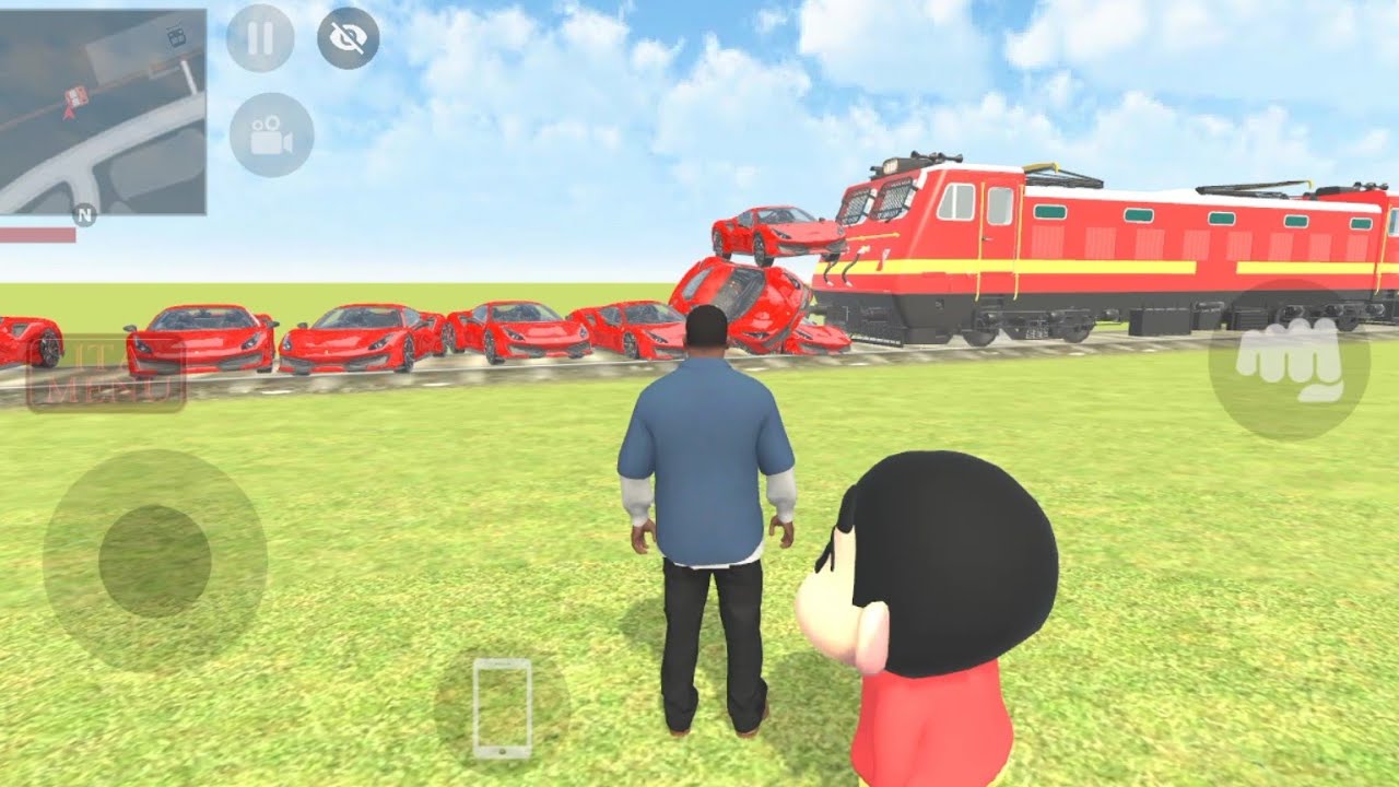 Indian Theft Auto | Franklin and Shinchen Try to Stop Train in Railway Track 