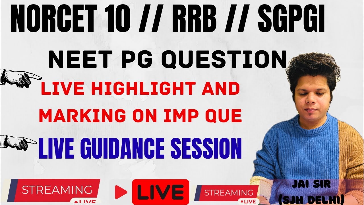 NORCET 10 DIRECT COMING QUE // LIVE DISCUSSION// ONE TO ONE MENTORSHIP