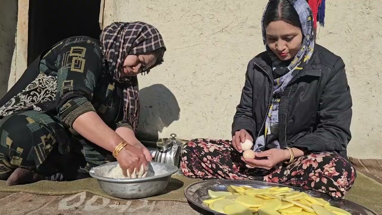 Cooking Traditional Food in the Snow | Afghan Rural Life