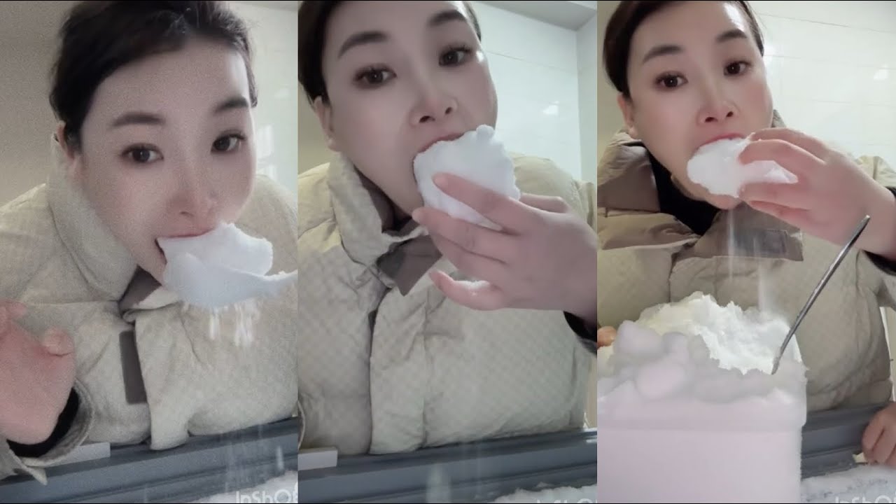 ASMR ICE Eating:FREEZER FROST | EATING ICE .asmr iceeating #freezerfrost #iceeatingasmrvideos
