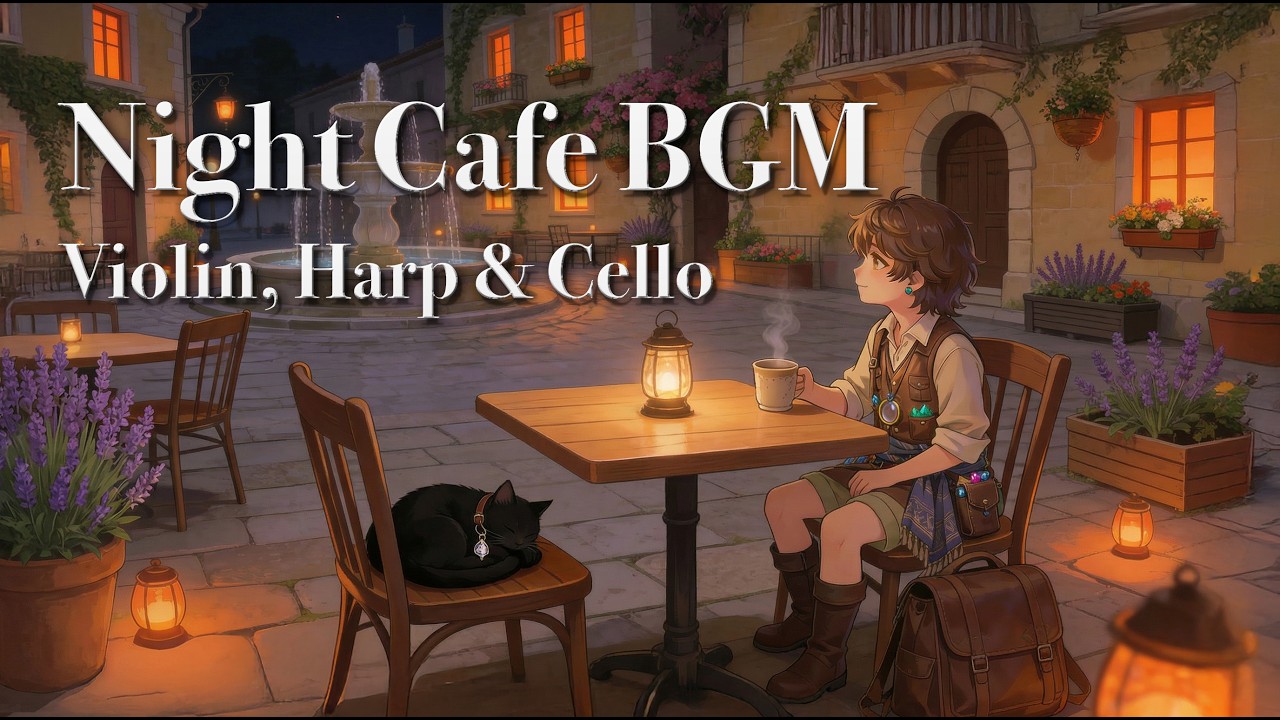 Cozy Fantasy BGM | Night Cafe Plaza - Study & Work