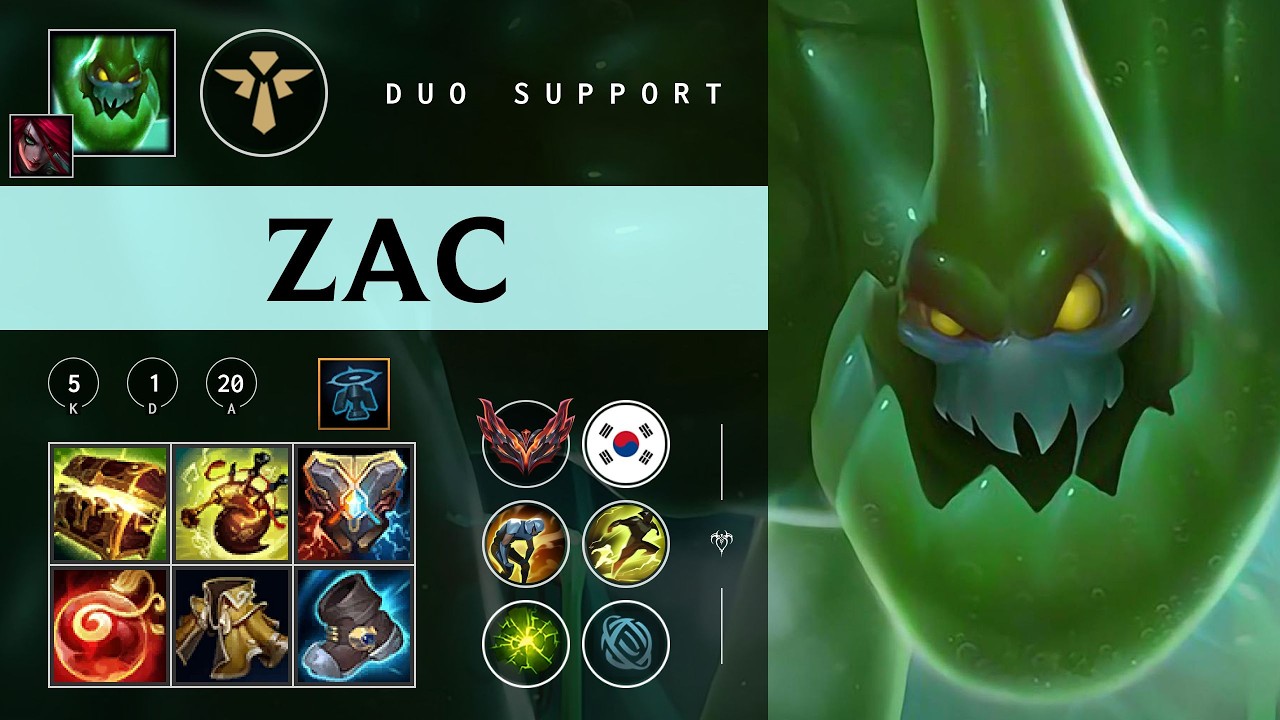 Zac Support vs Nautilus - KR Grandmaster Patch 26.06