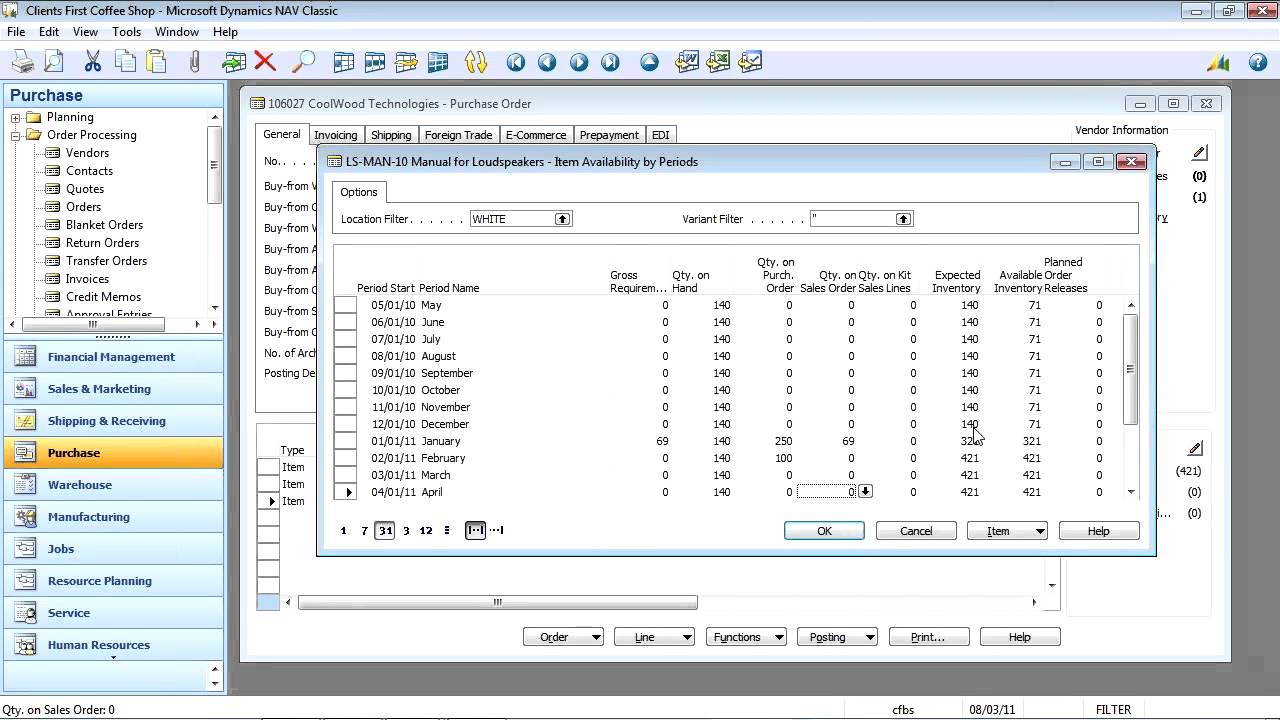Microsoft Dynamics NAV Purchasing (Classic)