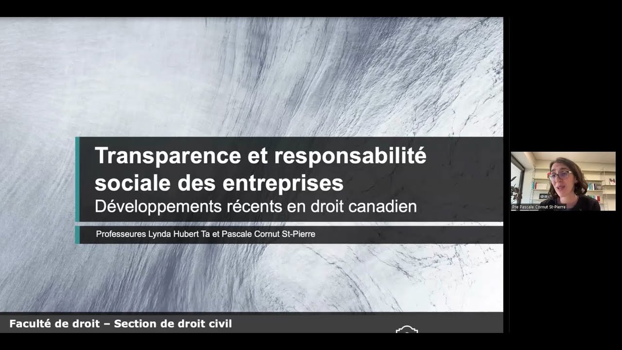 Webconférence | Transparence et responsabilité sociale des entreprises
