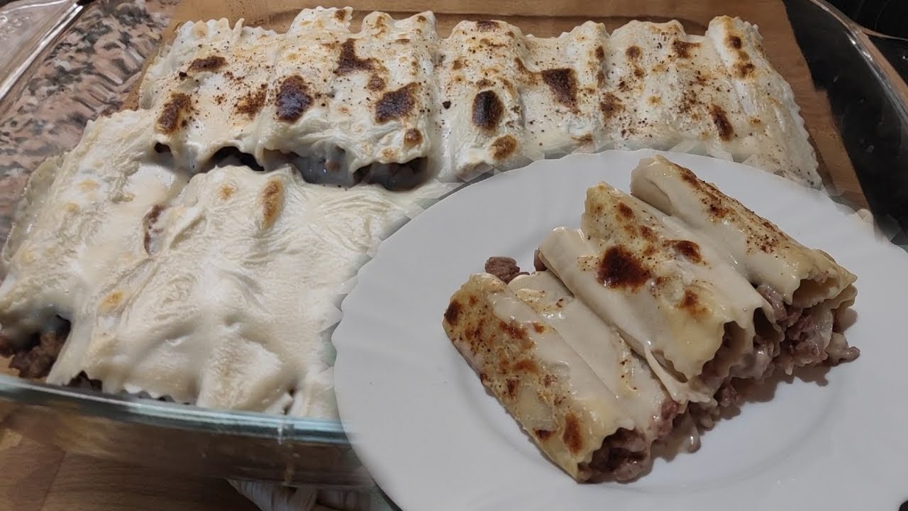 CANELONES con carne picada paté y bechamel - DELICIOSO plato de canelones explicado paso a paso
