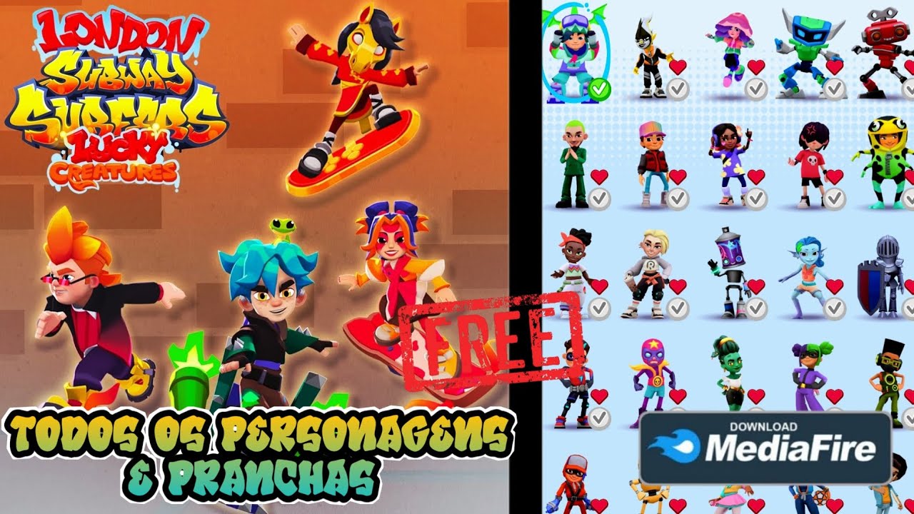 [TUTORIAL] Como Ter Todos Os Personagens E Pranchas Do Subway Surfers  London Lucky Creatures