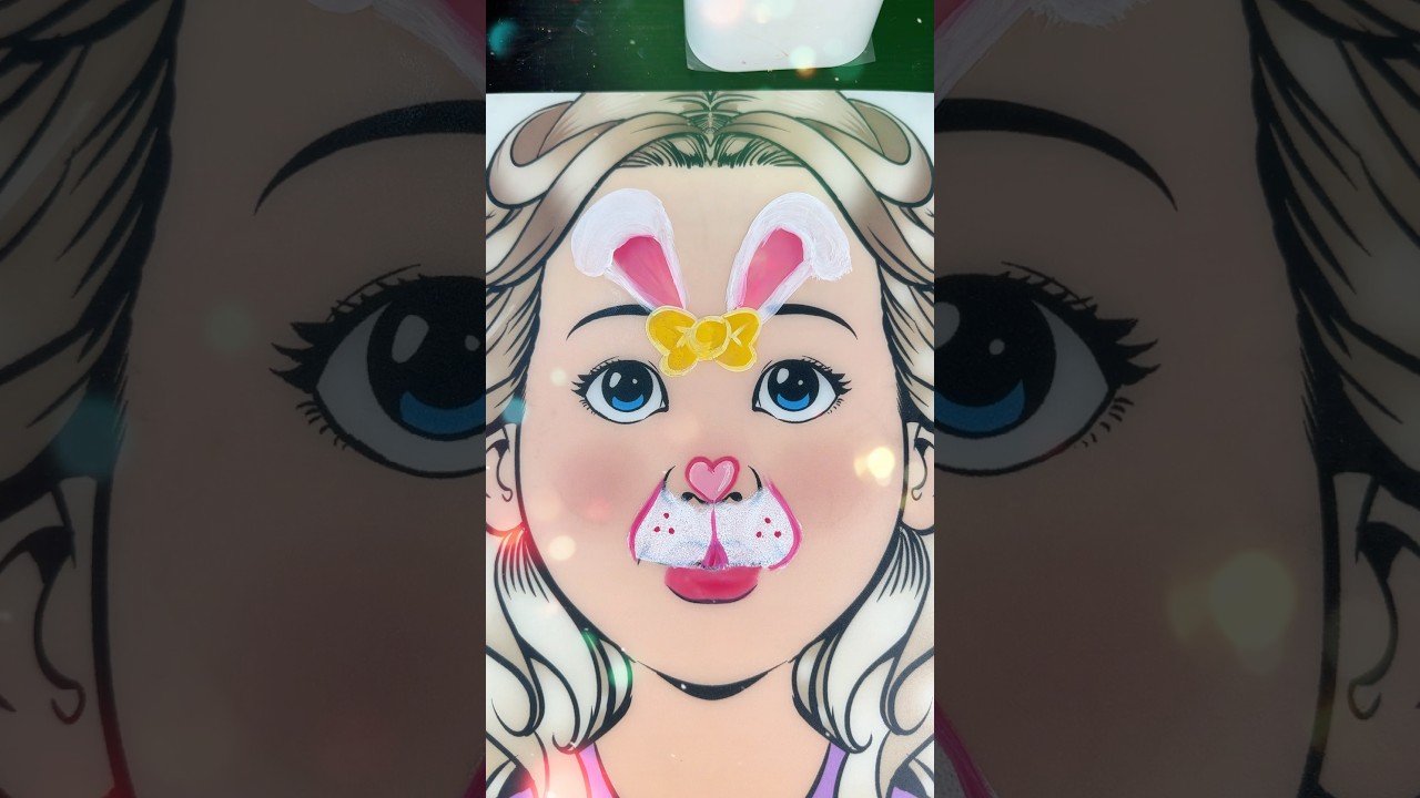 Easy Easter Bunny Face Paint🐰 #easter #tutorial #facepaint #shorts #explore #fyp #trending #makeup