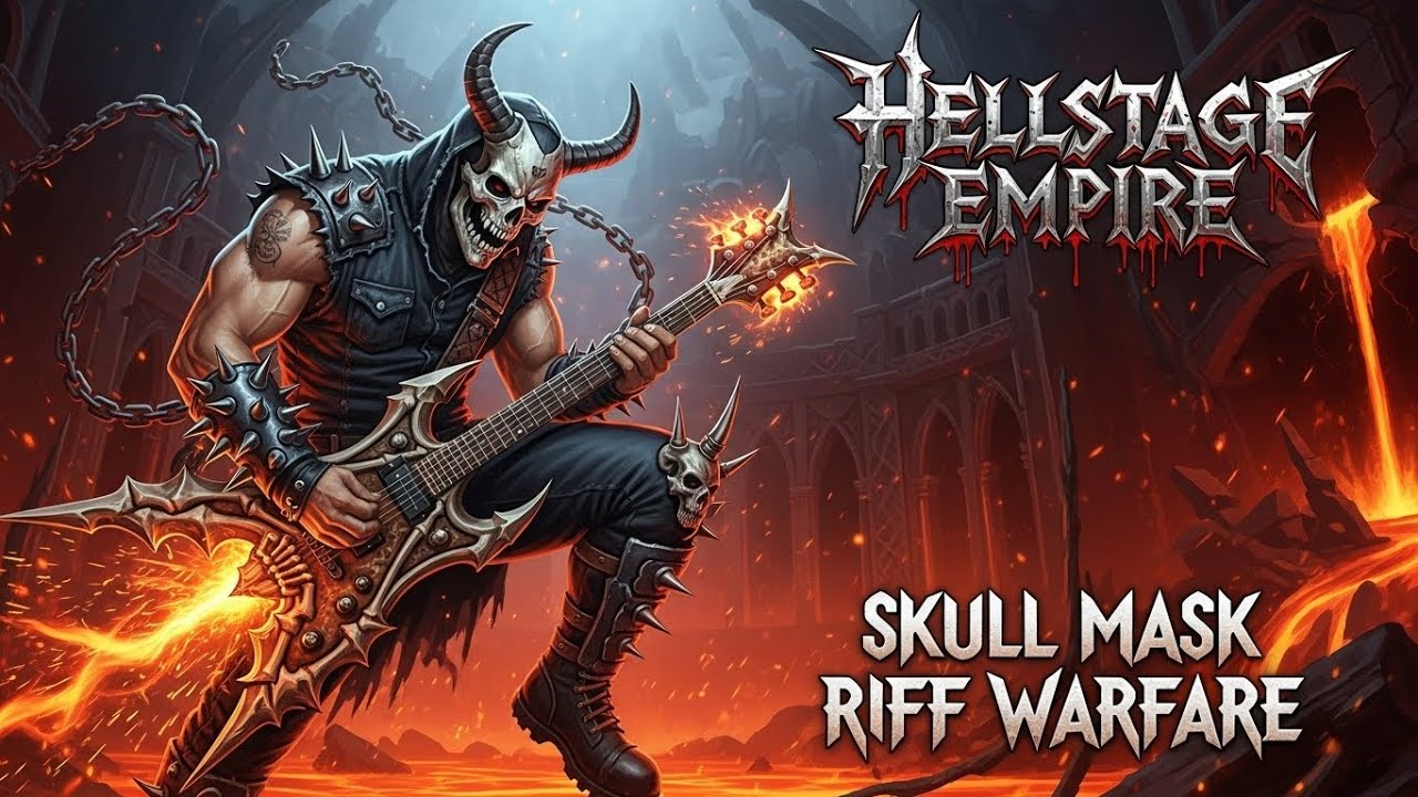 ⚡ Best Music HELLSTAGE EMPIRE 🔥 Bonecrusher Guitar Demon 🎧 Skull Mask Riff Warfare