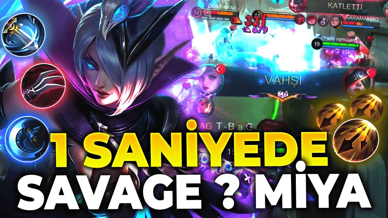 1 SANİYEDE SAVAGE = Miya | Mobile Legends