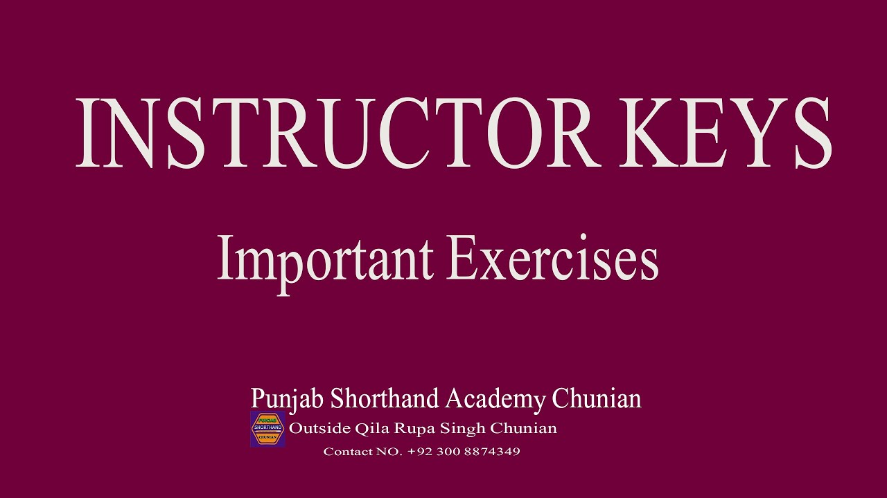 Instructor Keys Exercise  No. 192 @80 WPM