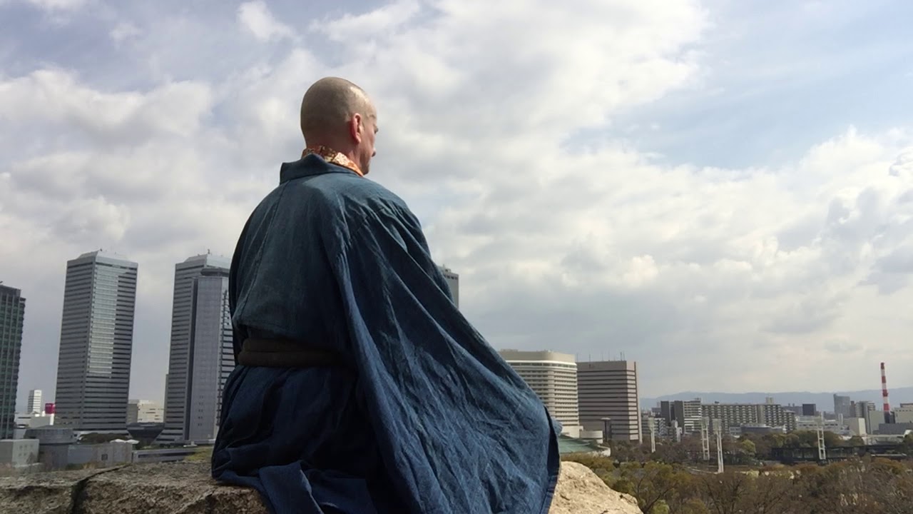 Zazenkai in Osaka castle park (rehearsal), April 1st 2019