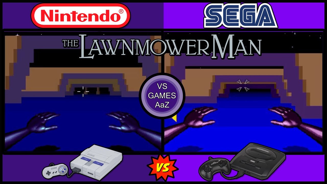 The Lawnmower Man (Super Nintendo VS Sega Genesis) side by side comparison graphics