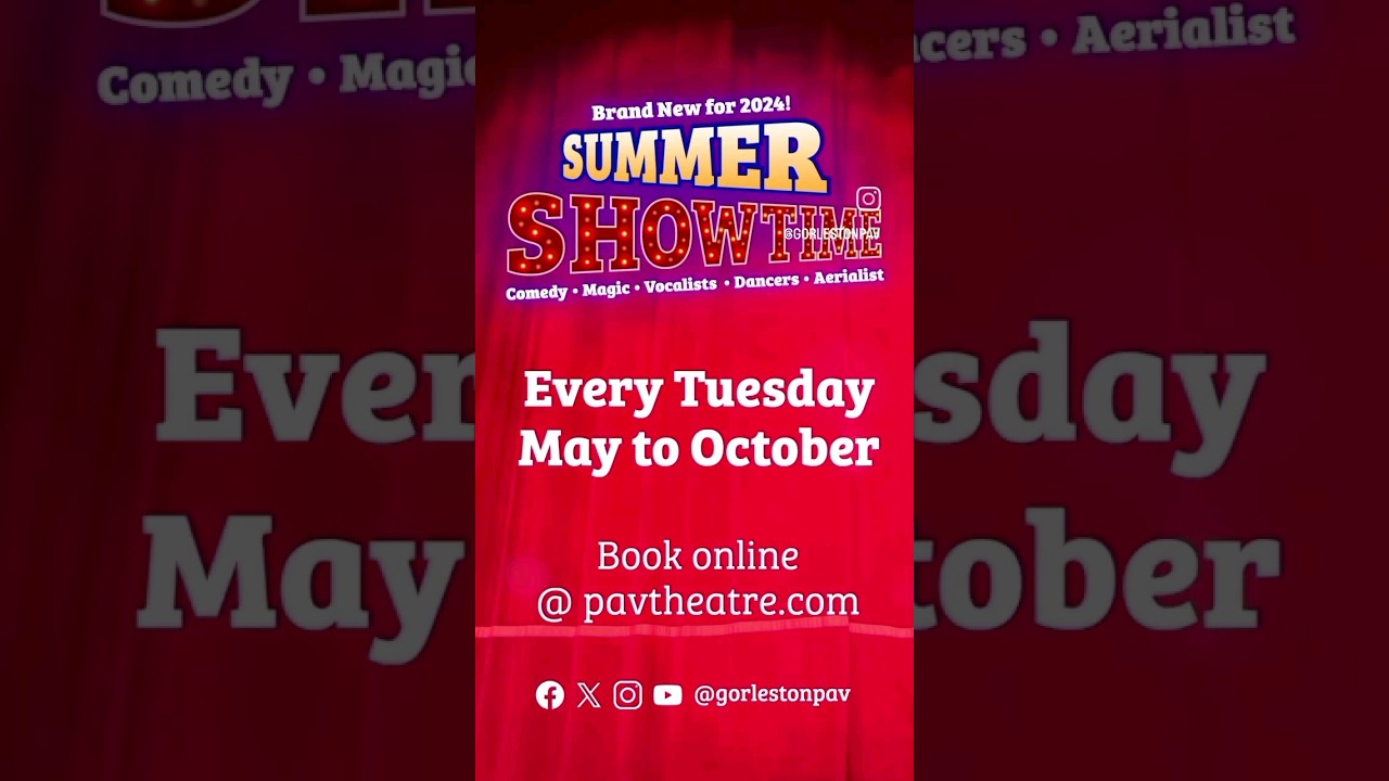 I'll be appearing and disappearing in 'Summer Showtime'at the Gorleston Pavilion this summer.