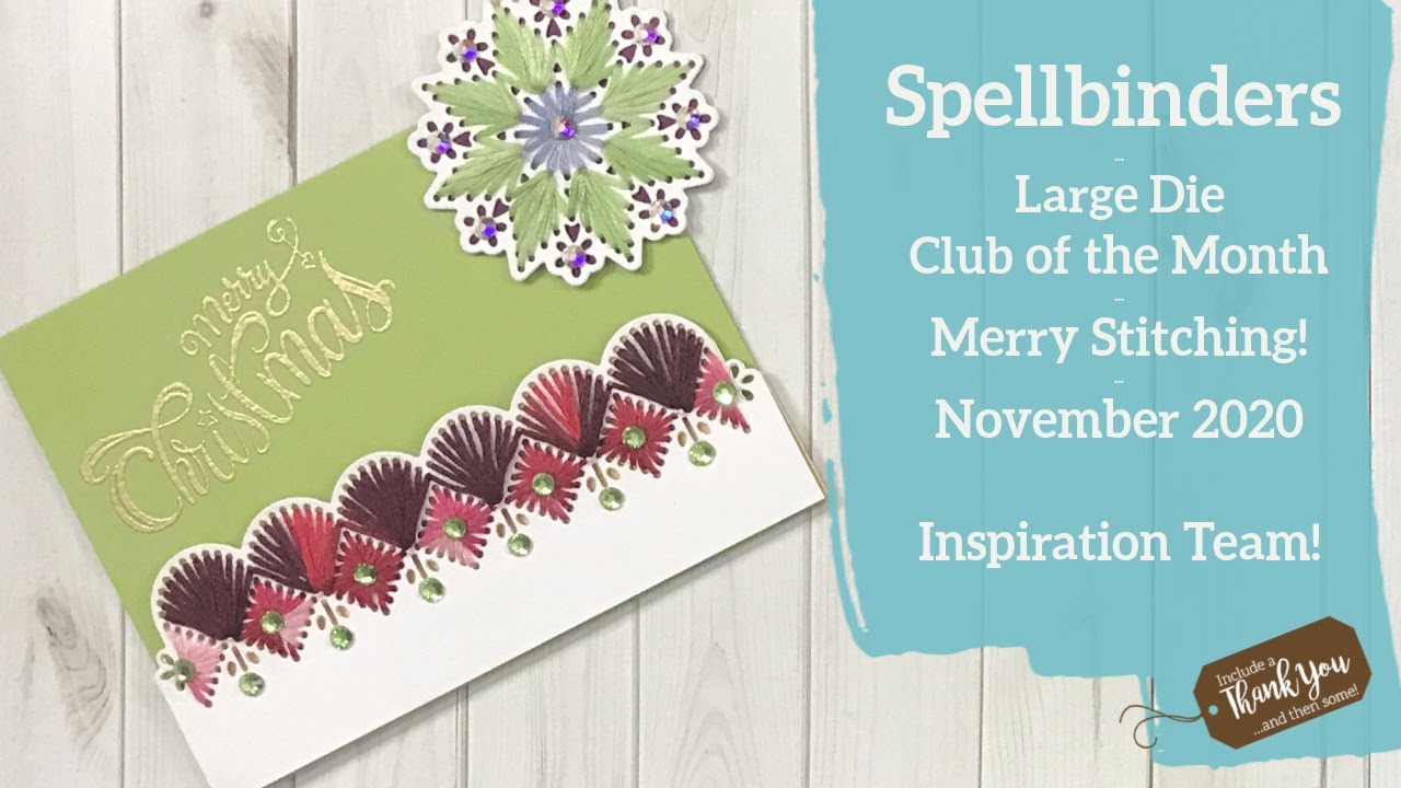 Spellbinders Large Die of the Month Club | November 2020 | Merry Stitching!