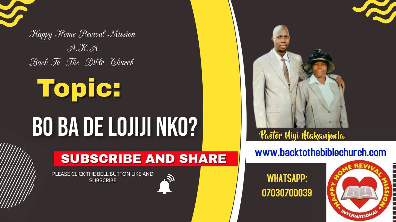 BO BA DE LOJIJI NKO?