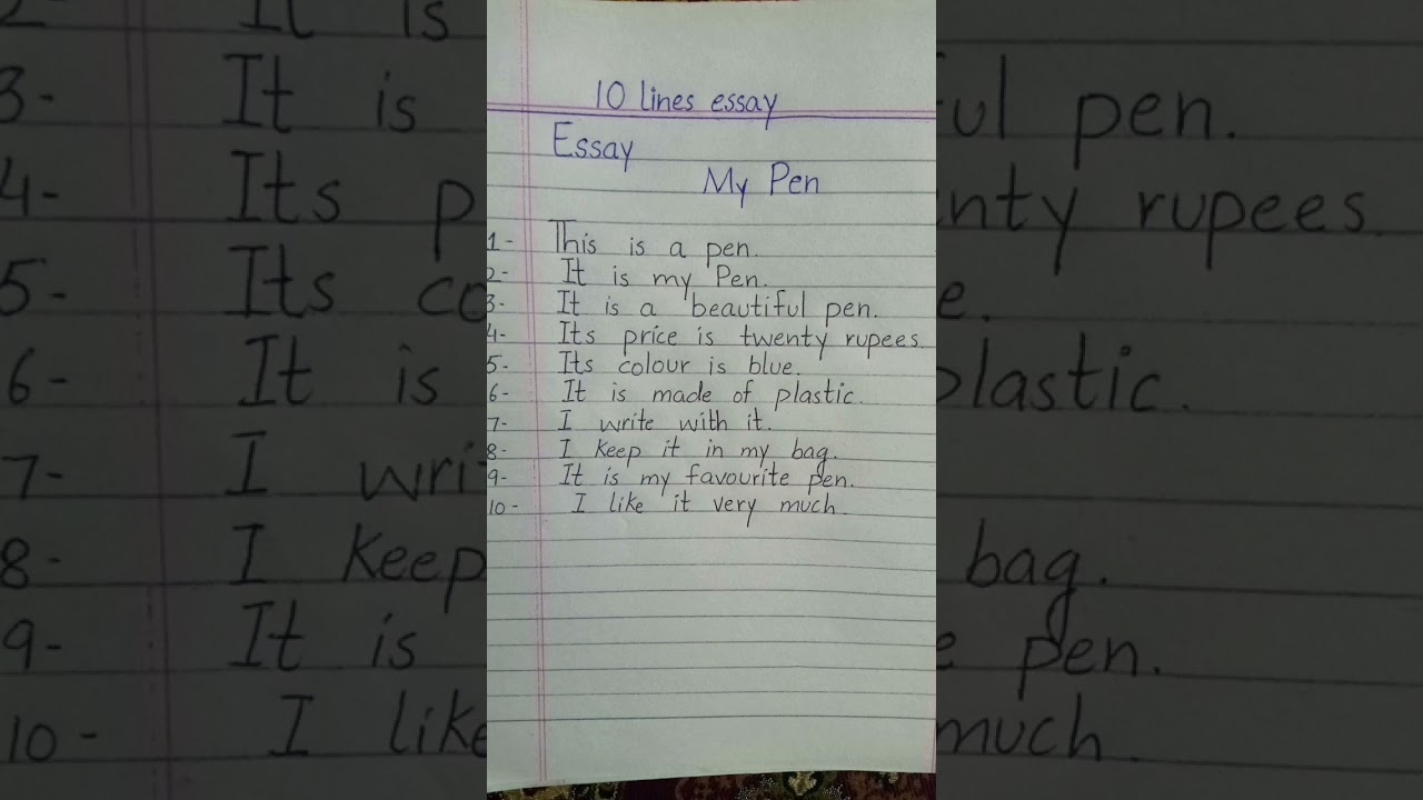 10 lines essay My pen&lrm;@learnstoriesandessays&nbsp; #shorts #fyp #sroriesandessays#viwes #viralvideo