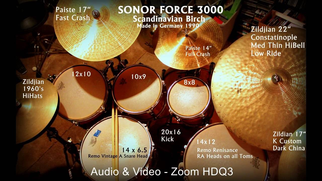 Sonor Force 3000 (German Made 1990) Scandinavian Birch Drum Kit