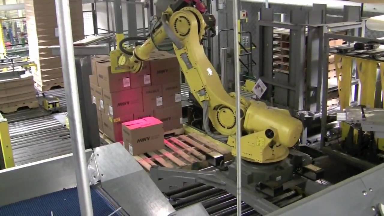 Robotic Depalletizer with Carton & Box Flattening System