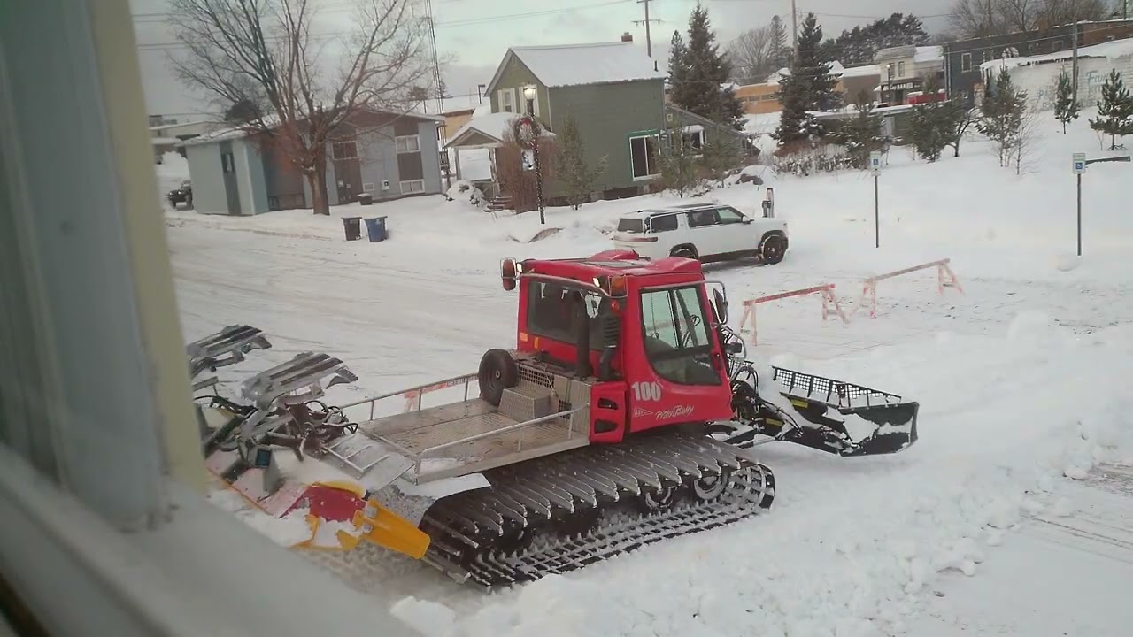 Snow Groomer vs. Asphalt 
