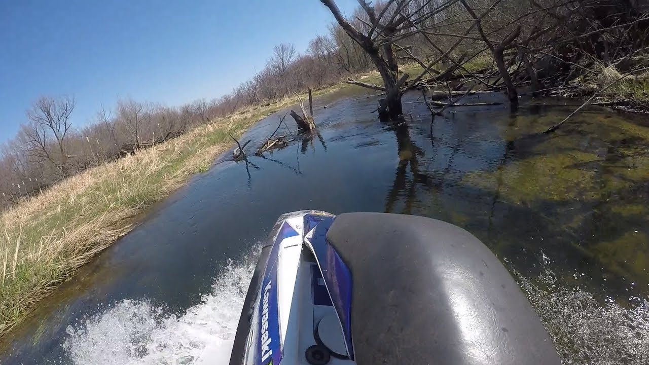 Stand Up Jetski River Riding in Michigan April 2018