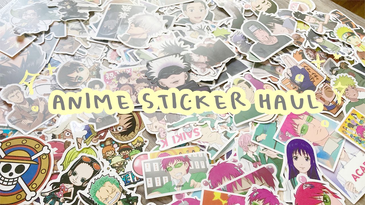 HUGE ANIME STICKER HAUL (aot, jujutsu kaisen, saiki k etc.,) // shopee ph [ASMR]