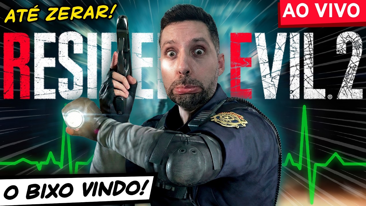 🔴 RESIDENT EVIL 2 Remake com Medidor Cardíaco AO VIVO (Leon) SEMANA RESIDENT EVIL (Dia 2)