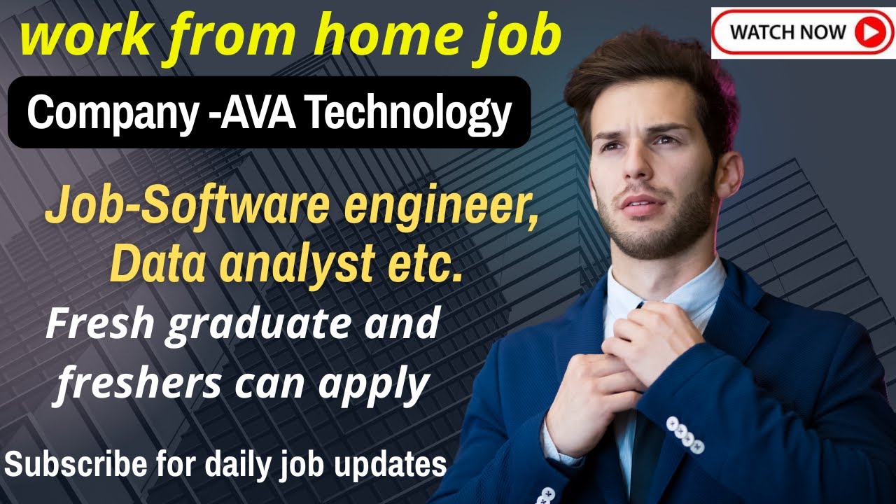 Work from home job for freshers/Graduate, Software engineers, 5 job role, watch the video