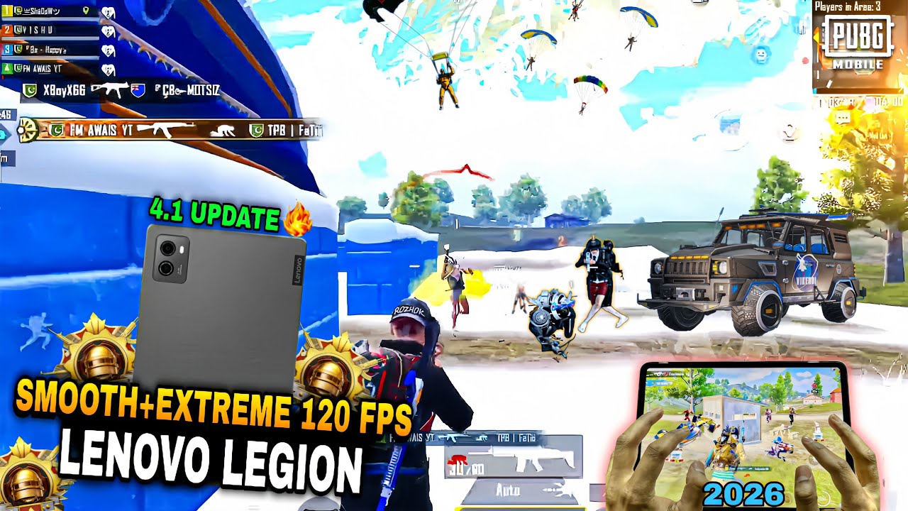 Smooth+Extreme 120 fps🔥 Lenovo Legion Tab Power Full Device 🥵 Pubg Mobile 2026