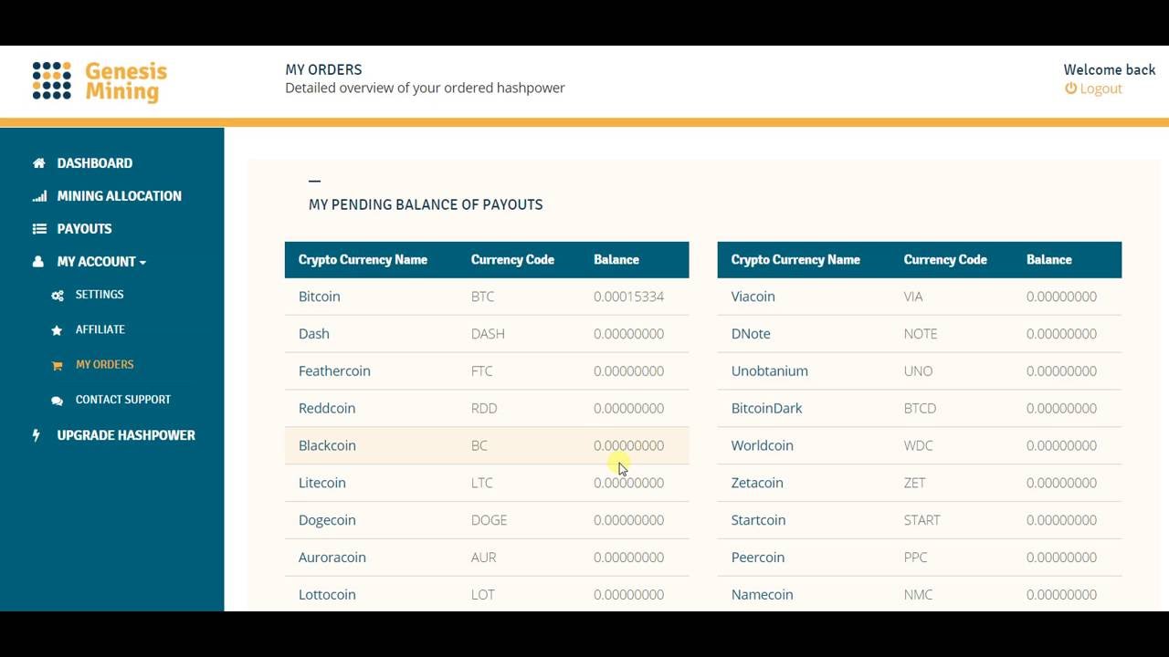 Genesis Mining - No payout explanation