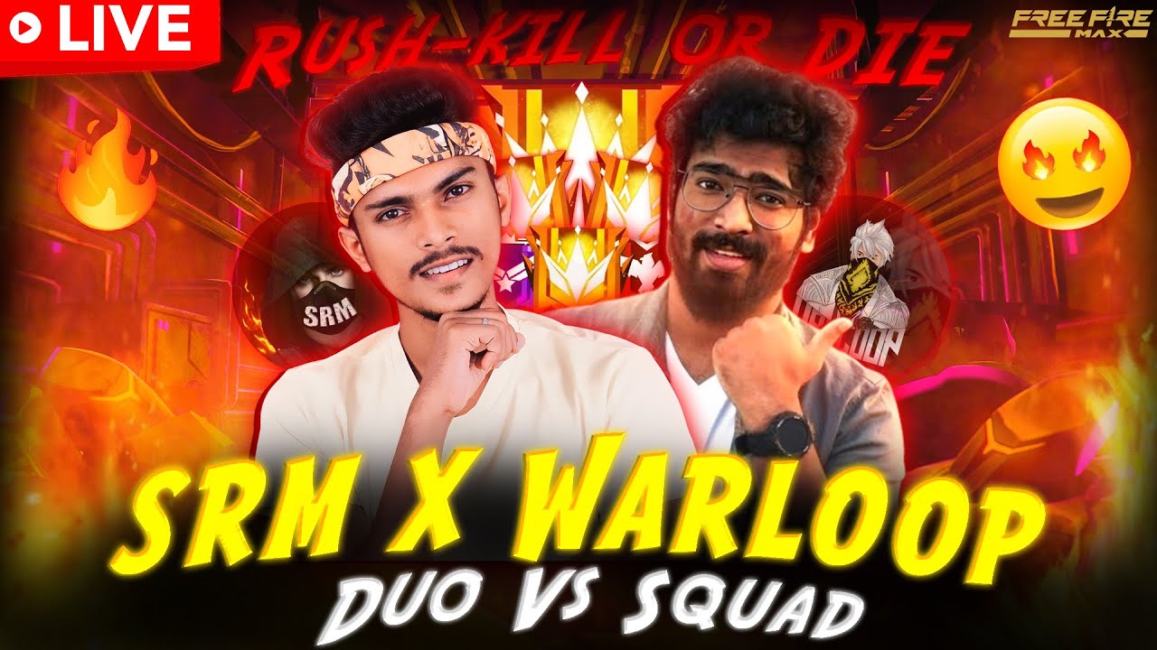 🔴 FREE FIRE INDIA  | SRM X WARLOOP ON LIVE 🔴