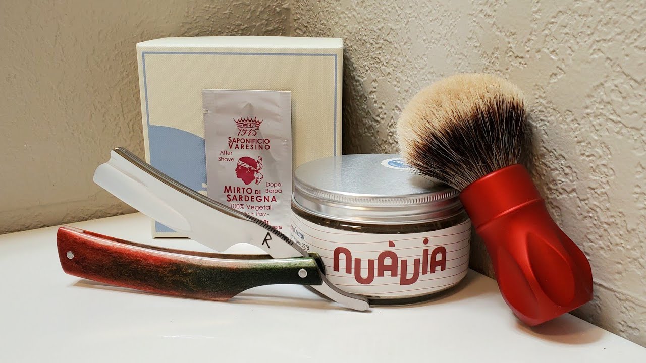 Panna Crema Nuavia Rossa, Alpha Shaving Co / AP Shave Co Brush, & Raido Star Straight Razor