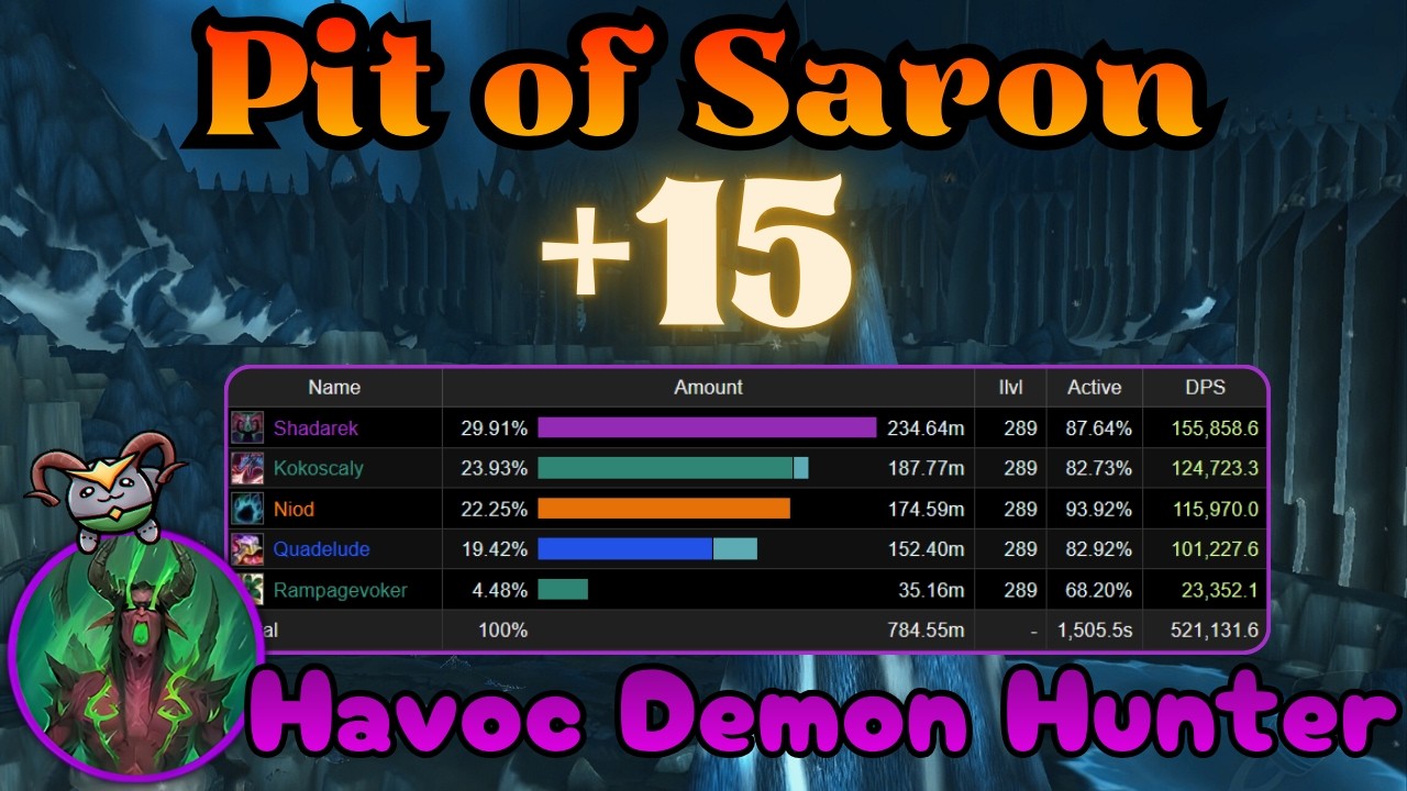 Pit of Saron +15 | Fel-Scarred Havoc DH | Midnight Beta | Logs in Description